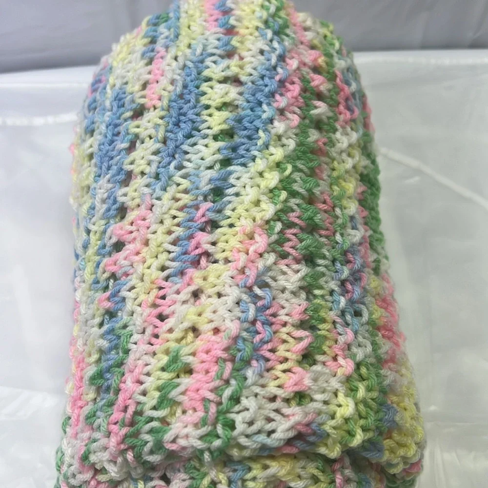40 x 41 Hand Knit Throw Blanket Small Handmade